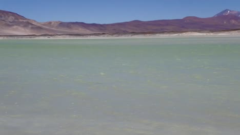 Panoramic-view-of-lake-in-high-altitude,-Atacama,-Chile