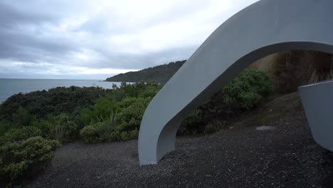 Big-chain-on-the-coast-in-Stirling-Point,-Bluff,-New-Zealand