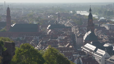 Stadtbild-Der-Heidelberger-Altstadt-Und-Brücke-Weitwinkelaufnahme
