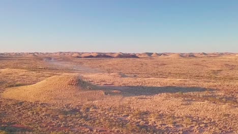 Australian-Desert-Bush-from-Aerial-Drone-Elevation-towards-fire