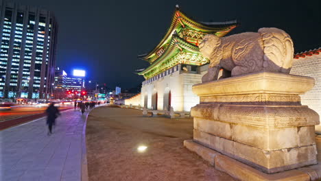 Hermosa-Arquitectura-Palacio-Gyeongbokgung-En-Seúl-Corea-Del-Sur