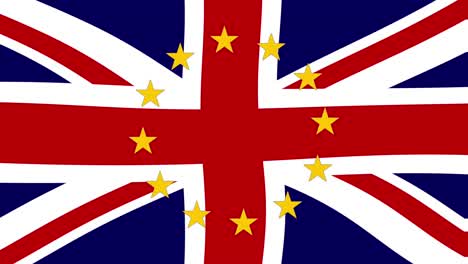 Britischer-Brexit-Und-Expandierende-Europäische-Unionssterne-Auf-Animierter-Union-Jack-flagge