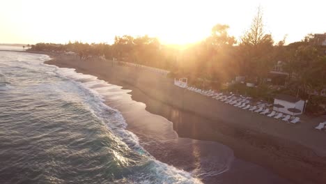 sunset-beach-view-from-drone,-aerial-view