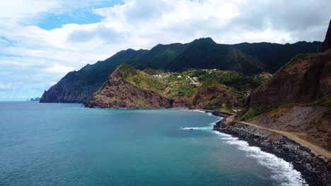 Aerial-of-rocky-coast-Madeira-Island-and-atlantic-ocean