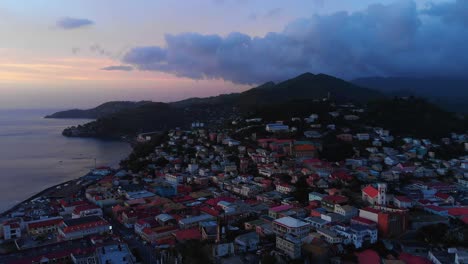 Sun-setting-on-the-Clock-and-Bell-Tower-on-the-Caribbean-island-of-Grenada