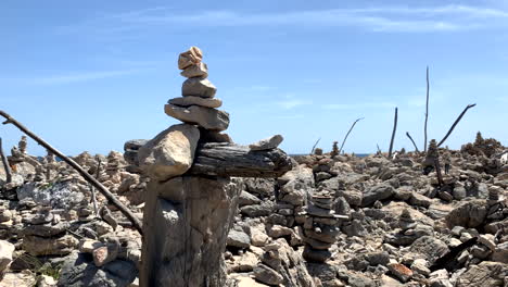 Stacked-stones-overlooking-the-sea-on-the-island-of-dugi-otok-sali-croatia
