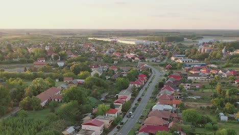 High-altitude-areial-and-forwardement-footage-above-the-Nyírbátor-countryside-place