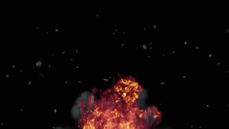 Explosion-Package---4-Different-Explosions---on-Black---Shattered-Glass---Smoke---Fire---4K