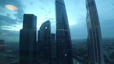 Moskauer-Wolkenkratzer-Im-Geschäftszentrum-Zeitraffer-1080p-30fps