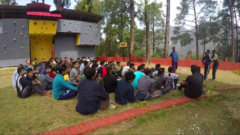 Mountaineering-training-classes-of-mountaineering-institute-situated-in-upper-Himalayas,-Uttarakhand,-India