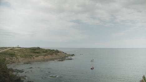 Beautiful-view-of-the-beach-near-the-lighthouse-in-El-Port-de-la-Selva-in-Spain