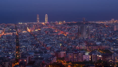 Timelapse-Of-Barcelona-Seen-From-The-Colina-Del-Roble-Oro-Bunkers-Del-Carmelo