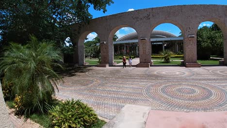Very-pleasant-to-walk-in-the-wide-spaces-of-the-Hacieda-Santa-Cruz-located-on-the-outskirts-of-Merida-Yucatan