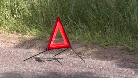The-Warning-Emergency-Triangle-Standing-on-the-Road