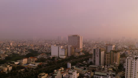 Part-eight-Aerial-Urban-sunrise-in-SE-Asia-with-an-extreme-air-pollution-level