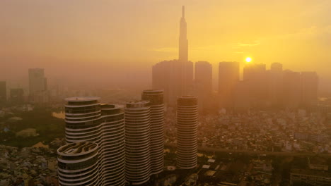 Part-thirteen-Aerial-Urban-sunrise-in-SE-Asia-with-an-extreme-air-pollution-level