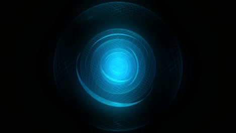 Abstract-rotating-blue-3D-wireframe-spheres