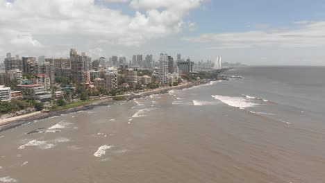 Drone-shot-of-waves-crashing-on-the-coast-of-Mumbai