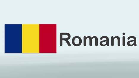 Promo-Intro-Der-3D-Präsentation-Auf-Weißem-Hintergrund-Mit-Einem-Bunten-Band-Der-Flagge-Und-Des-Landes-Rumänien