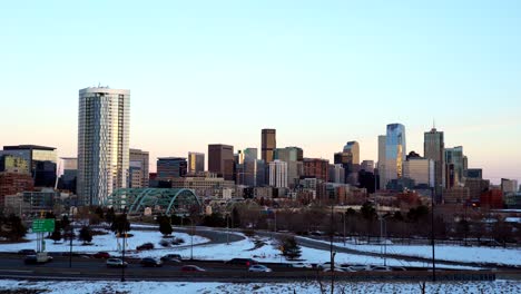 Panoramic-view-of-Denver-skyline-on-a-sunny-day