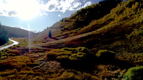 Colorado-fall-leaves-backlit-in-this-4k-drone-shot