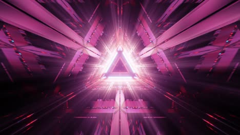Vj-Schleife-Durch-Dreieckigen-Neon-Tunnel-Kaleidoskop-Effekt