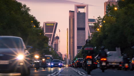 Zeitraffer-Des-Sonnenuntergangs-In-Madrid