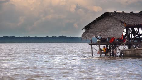 Wild-Shot-of-a-Hut-in-West-Baray-Lake