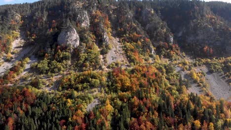 Aerial-view-of-incredible-fall-colors-in-the-Durmitor-National-Park-in-Montenegro