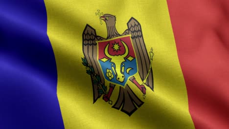 Closeup-waving-loop-4k-National-Flag-of-Moldova