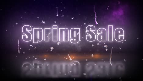 "Spring-Sale"-neon-lights-sign-revealed-through-a-storm-with-flickering-lights