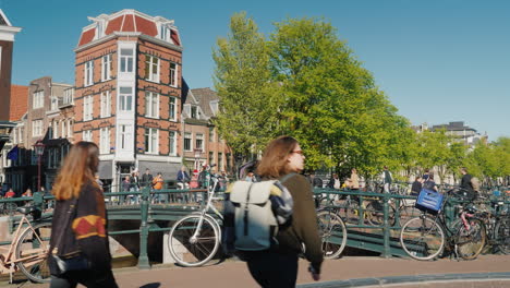 Fußgänger--Und-Fahrradverkehr-Amsterdam