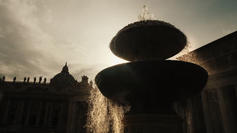 Backlit-Fountain-by-St-Peter's-Basilica-Rome