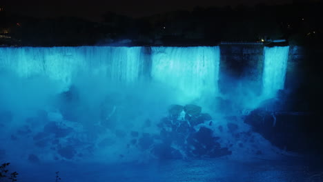 American-and-Bridal-Veil-Niagara-Falls-at-Night
