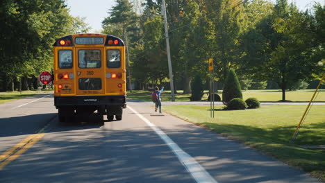 Boy-Gets-Off-Yellow-School-Bus