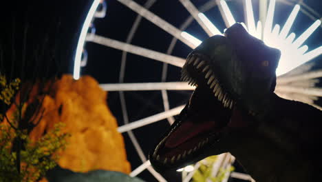 Model-Dinosaur-and-Volcano-by-Ferris-Wheel