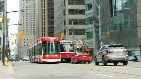 Straßenbahnen-In-Der-Innenstadt-Von-Toronto
