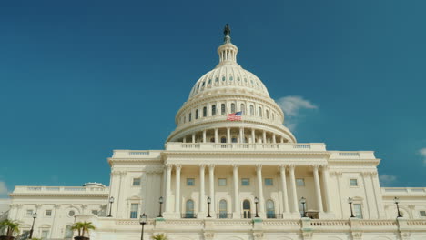 Capitol-Building-In-Washington-DC-Against-Blue-Sky