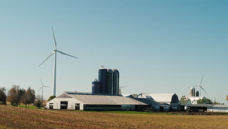 Windkraftanlagen-Und-Getreidesilos