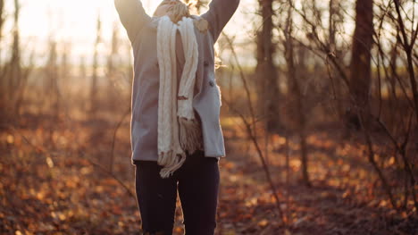 Positive-Happy-Woman-Throwing-Leaves-In-Autumn-In-Park-3