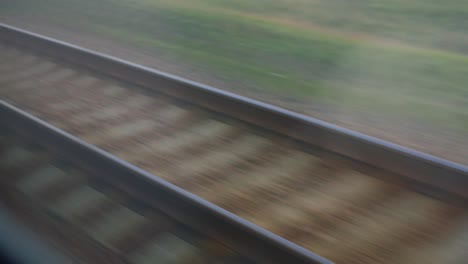 The-Railway-Line-Is-Moving-Fast-The-View-From-The-Traveling-Train-4k-Video