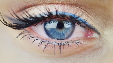 The-Eye-Of-A-Young-Woman-With-Blue-Eyes-Looking-Directly-Hd-Video