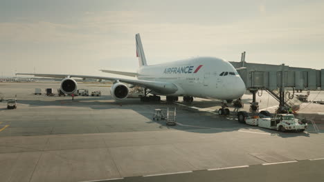 Airliner-Company-Air-France-Is-Preparing-For-Departure-View-From-The-Terminal-Window