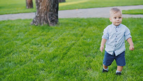 A-Merry-Kid-Runs-Towards-The-Camera-On-The-Lawn