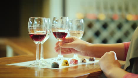 Wine-Tasting-And-Various-Candies-Wine-Tour-Concept
