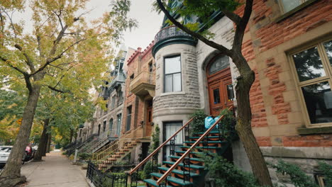 A-Street-With-Old-Victorian-Houses-In-Montreal-Canada