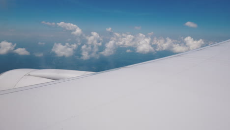 View-From-The-Plane-Window-On-The-Wing-And-The-Powerful-Jet-Engine