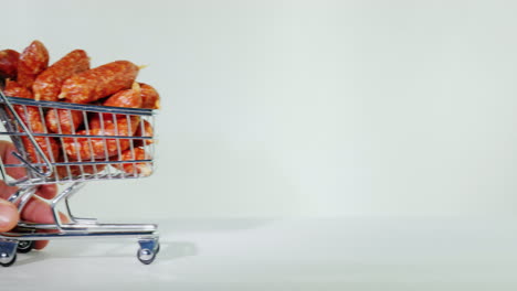 Sausages-In-A-Small-Trolley-4k-Video