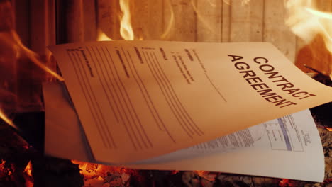 Burning-Documents-In-The-Fireplace-4k-Video