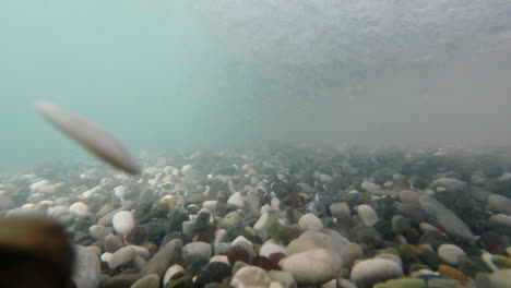 The-Surf-Waves-Move-The-Pebble-Along-The-Bottom-An-Underwater-Video-Element-Power-Concept-Slow-Motio